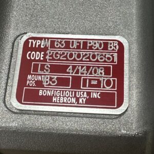 NEW NO BOX - Bonfiglioli W-63-UFI-P90-B5 10:1 Right Angle Reducer || WARRANTY! - Image 2