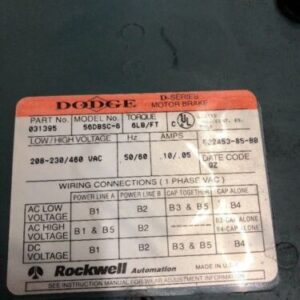 Reliance Electric P56H7214N W/ Tigear MR94876CRZ motor & brake Warranty! - Image 8