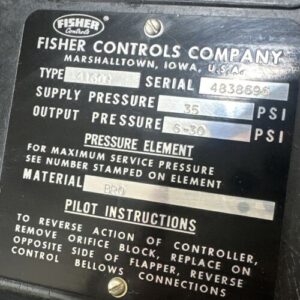 PREOWNED- Fisher Controls 4160R Pressure Controller 35PSI In To 6-30PSI Output - Image 8