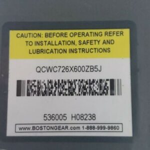 *PREOWNED* Boston Gear QCWC726X600ZB5J 60:1 Speed Reducer ISO 9002 700 ¼Hp 2000L - Image 7