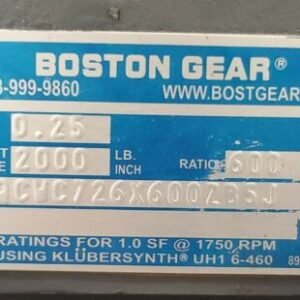 *PREOWNED* Boston Gear QCWC726X600ZB5J 60:1 Speed Reducer ISO 9002 700 ¼Hp 2000L - Image 10