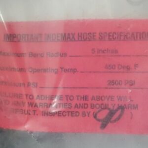 *NEW* INDEMAX NORDSON 201-209-2424 8' HOT MELT HOSE 200-230VAC 2500PSI 450°F - Image 6