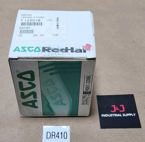 *BRAND NEW* Asco 8263H002 RedHat Solenoid Valve 3/8" Pipe 110/120V + Warranty! Main Image