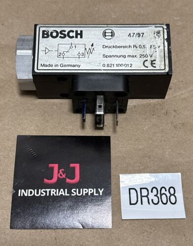 NEW NO BOX- Bosch 0821 100 012 Solenoid Pressure Switch 8Bar / 250v Max WARRANTY Main Image