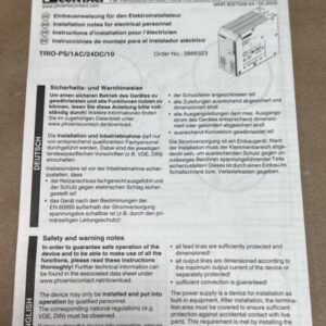 SEALED- Phoenix Contact TRIO-PS/1AC/24DC/10 TRIO-PS Power Supply Unit 2866323 - Image 2