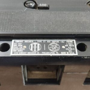 *PREOWNED* ITE Circuit Breaker Type ET 400A "KL" Frame 3P 600V 125/250V Warranty - Image 3