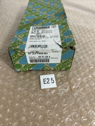 Phoenix Contact 3031254 ST 2,5-TWIN BU Feed Through Terminal Block Blue (Qty:50) Main Image
