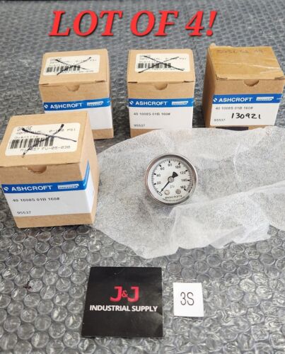 🆕️ *LOT OF 4* Ashcroft 40 1008S 01B 160# Pressure Gauge ⚡️🇺🇸 SHIP+WARRANTY Main Image