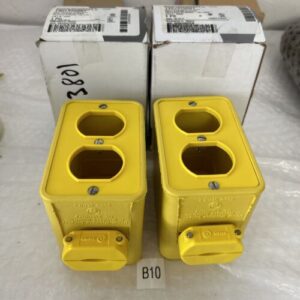 (2)NIB Woodhead Molex 1301370087 Yellow Rubber Super-Safeway Multiple Outlet Box - Image 1