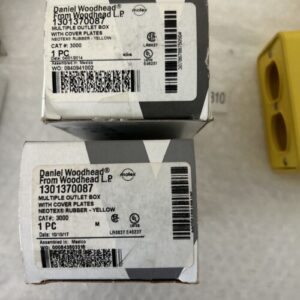 (2)NIB Woodhead Molex 1301370087 Yellow Rubber Super-Safeway Multiple Outlet Box - Image 4