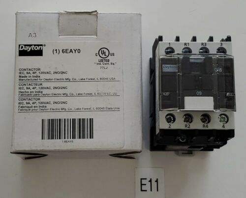 *NEW* DAYTON 6EAY0 IEC Magnetic Contactor Coil 120VAC 9A 2NO/NC + Warranty! Main Image
