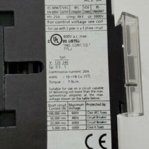 *NEW* DAYTON 6EAY0 IEC Magnetic Contactor Coil 120VAC 9A 2NO/NC + Warranty! - Image 5