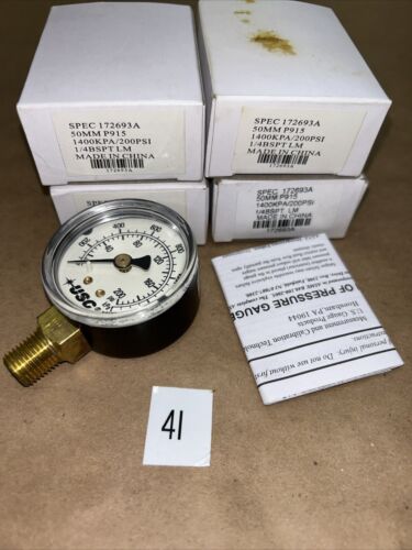 (4) NIB USG SPEC 172693A 50MM P915 GAUGES7000KPA/1400PSI 1/4''BSPT LM Main Image