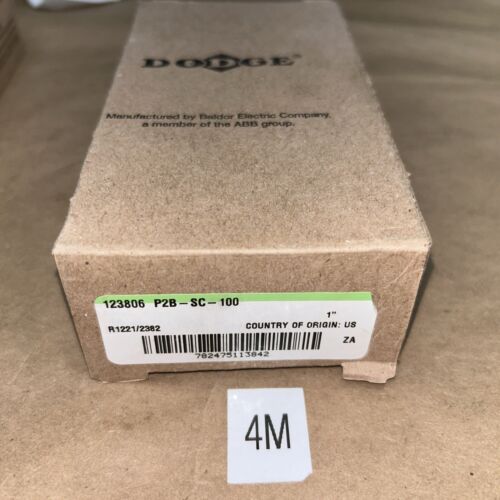 New Dodge 1" Bore Cast Iron Pillow Block Ball Bearings 123806 P2B-SC-100 NIB Main Image