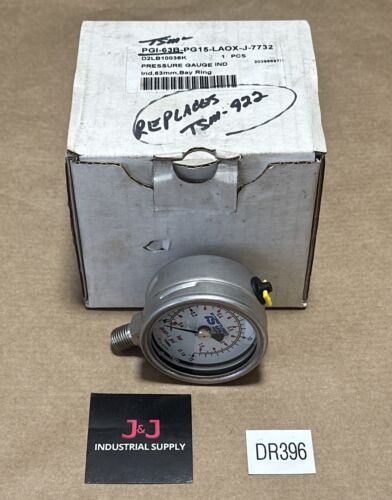 NEW- SWAGELOK Industrial Pressure Gauge 1/2β PGI-63B-PG15-LAOX-J-7732 0-15PSI Main Image
