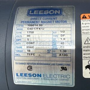 NEW NO BOX- Leeson DC Permanent Magnet Motor 108014.00 C4D17FK1J 1/2Hp 90V 🇺🇸 - Image 3