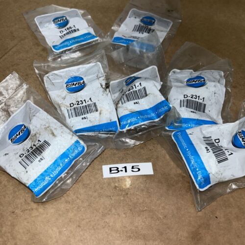 BIMBA (5) D-231-1 & (2) D-166-1 PNEUMATIC ACCESSORYS New In Sealed Bags Main Image
