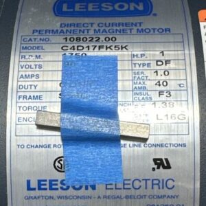 NEW NO BOX- Leeson Electric 108022.00 DC Permanent Magnet Motor C4D17FK5K 🇺🇸 - Image 2