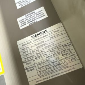 Siemens A1-106-150-503A SIMOREG Microprocessor DC Drive 500/240 VDC *Warranty* - Image 6