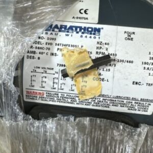 New Marathon Electric Motor Cat D395 2hp 56T34F5305J P Warranty 🇺🇸 - Image 2