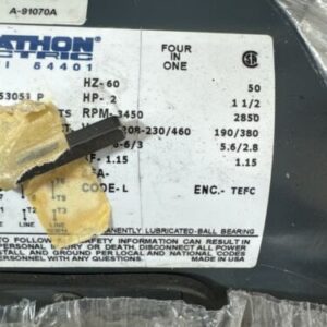 New Marathon Electric Motor Cat D395 2hp 56T34F5305J P Warranty 🇺🇸 - Image 5