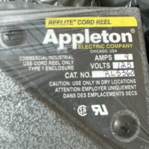 New Emerson Appleton Industrial Cord Reel Reelite Assembly 50' RL5360 Warranty - Image 3