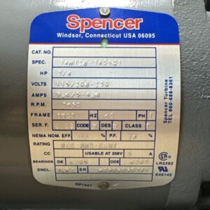 NEW NO BOX- Spencer Vortex Blower VB-004SB-001 / VBA90405 3/4Hp || FAST SHIPPED - Image 3