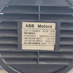 *NEW SURPLUS* ABB Motors MT71B14-2 Electric Motor 3~Ph 380V 50/60Hz + Warranty! - Image 4