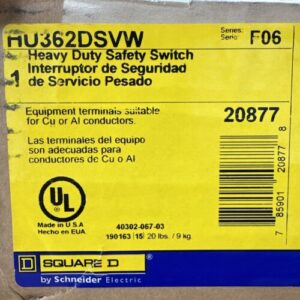 NEW IN BOX- Square D Heavy Duty Safety Switch HU362DSVW 60A 600V~ || WARRANTY! - Image 2