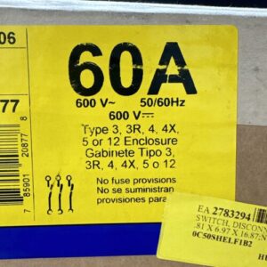 NEW IN BOX- Square D Heavy Duty Safety Switch HU362DSVW 60A 600V~ || WARRANTY! - Image 3