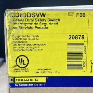 NEW FACTORY SEALED- Schneider / Square D HU363DSVW 100A Heavy Duty Safety Switch - Image 3