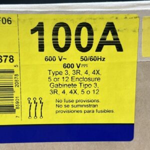 NEW FACTORY SEALED- Schneider / Square D HU363DSVW 100A Heavy Duty Safety Switch - Image 4