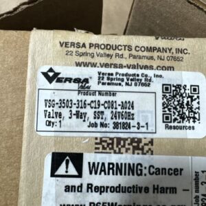 New Versa Valve VSG-3503-316-c19-c081-a024 3-WAY SST 24V Warranty 🇺🇸 - Image 3