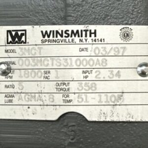 NEW SURPLUS- Winsmith 3MCT Gear Reducer 1800RPM 2.34Hp 5:1 Ratio 003MCTS31000A8 - Image 3