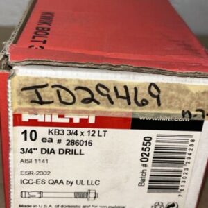 Hilti KB3 3/4x12 LT Kwik Bolt 3 Anchor 286016 W/ Hardware (Box Of 10) - Image 2
