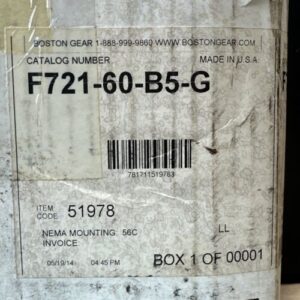 NEW OPEN BOX- Boston Gear F721-60-B5-G C-Faced Speed Reducer 60:1 0.55HP 🇺🇸 - Image 2