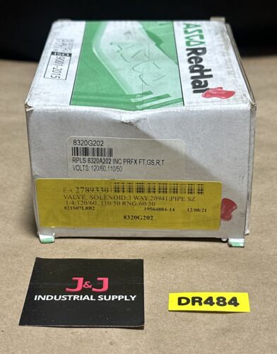 NEW IN BOX- ASCO Red Hat 8320G202 Solenoid Valve, 3-Way, Stainless Steel, 1/4" Main Image