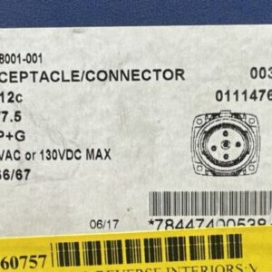 BRAND NEW- Meltric 03-A8001-001 Receptacle PN12c 5A/7.5A 11P+G 600VAC or 130VDC - Image 2