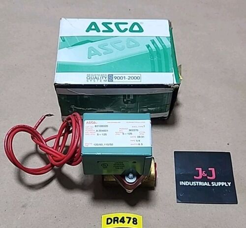 *NEW SURPLUS* Asco 8210B020 Solenoid Valve 1/4 Pipe 110/120V 50/60Hz + Warranty! Main Image