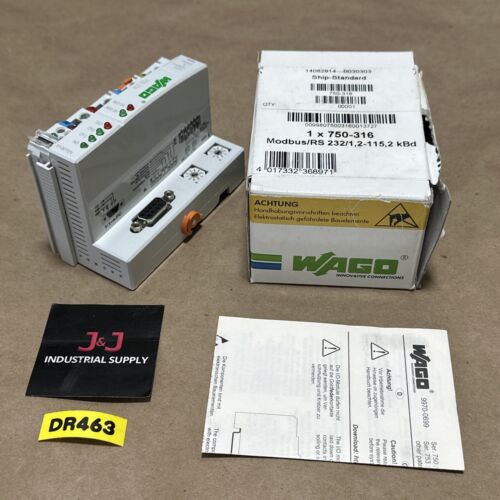 NEW OPEN BOX- WAGO 750-316 Modbus/RS 232/1,2-115,2 kBd || FAST SHIPPED 🇺🇸 Main Image