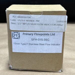 NEW SURPLUS- Primary Flowpoints SFH-015-3SC 15mm Type F Stainless Flow Indicator - Image 2