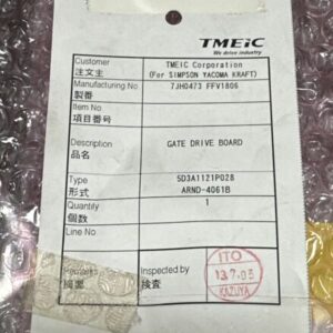 BRAND NEW SURPLUS TMEIC Corp ARND-4061B Gate Drive Board 5D3A1121P028 + WARRANTY - Image 2
