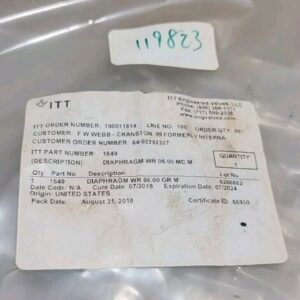 *NEW SURPLUS* ITT 1659 DIA-FLO Pump Diaphragm WR 6.00 Expired 7/2024 + Warranty! - Image 9