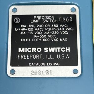 Micro Switch 208LS1 Precision Limit Switch NNB Fast Shipping!+ Warranty - Image 3