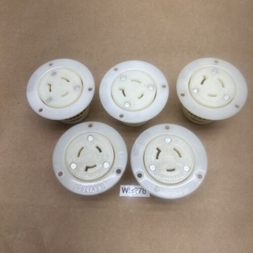 (5) Leviton L7-20 Locking Flanged Outlet Receptacles 20A NNB Main Image