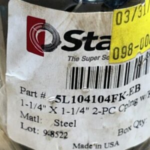 Stafford Mfg 5L104104FK-EB 1 1/4 x 1 1/4" 2pc. Cplng. W/ KW Steel Fast Shipping - Image 2