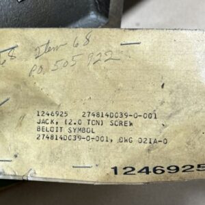 NEW SURPLUS- Beloit Corp 2.0 Ton Screw Jack Assy. 274814D039-0-001 DWG 021A-0 - Image 6