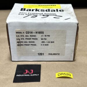 Barksdale CD1H-H18SS Adjustable Pressure Switch 1/4β 0.4-18PSI 125/250/480VAC - Image 1