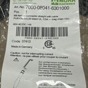 NEW- Murr Elektronik 7000-08041-6301000 Single Ended Cordset M8 3-Pin Female 10m - Image 2