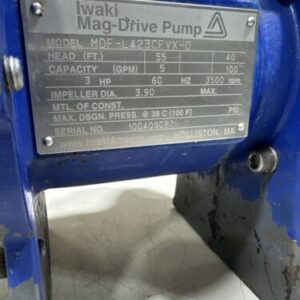 *USED* Iwaki Magnetic Drive Pump 3HP MDF-L423CFVX-D Series ~ Warranty - Image 7
